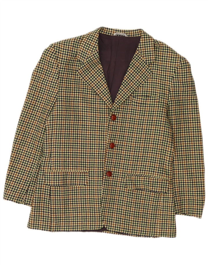 Wampum Chaqueta tipo blazer de 3 botones para hombre UK 38 Medium Pata de gallo multicolor