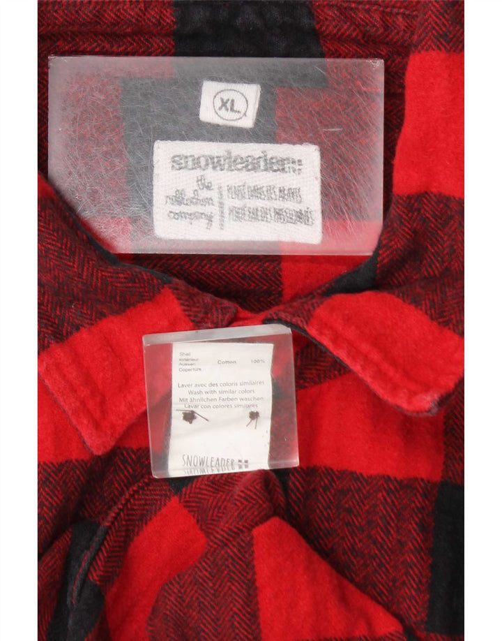 Camisa de franela vintage para hombre XL Algodón a cuadros rojos
