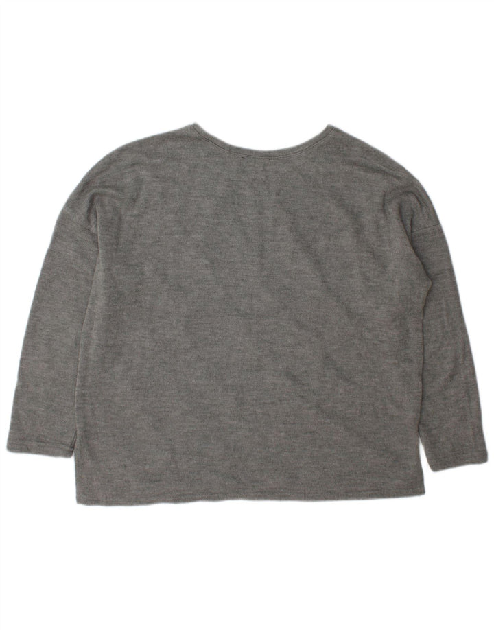 Zara Suéter De Cuello Redondo De Gran Tamaño para Mujer UK 44 Gris Medio