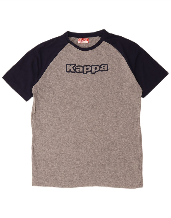 Kappa Hombre Camiseta Gráfica Top Gris Medio Algodón Colorblock