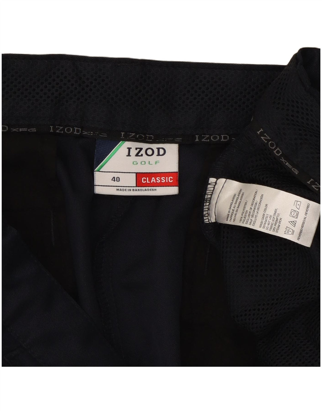 Izod Mens Classic Cargo Shorts W40 XL Poliéster Azul Marino