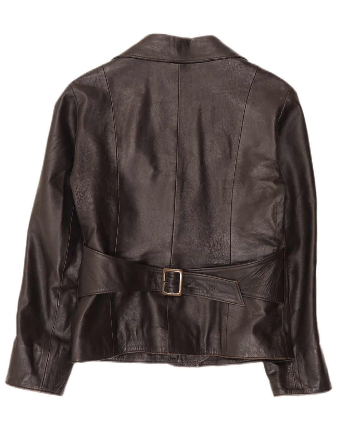 Vintage mujer 1 botón cuero Blazer chaqueta IT 46 grande negro