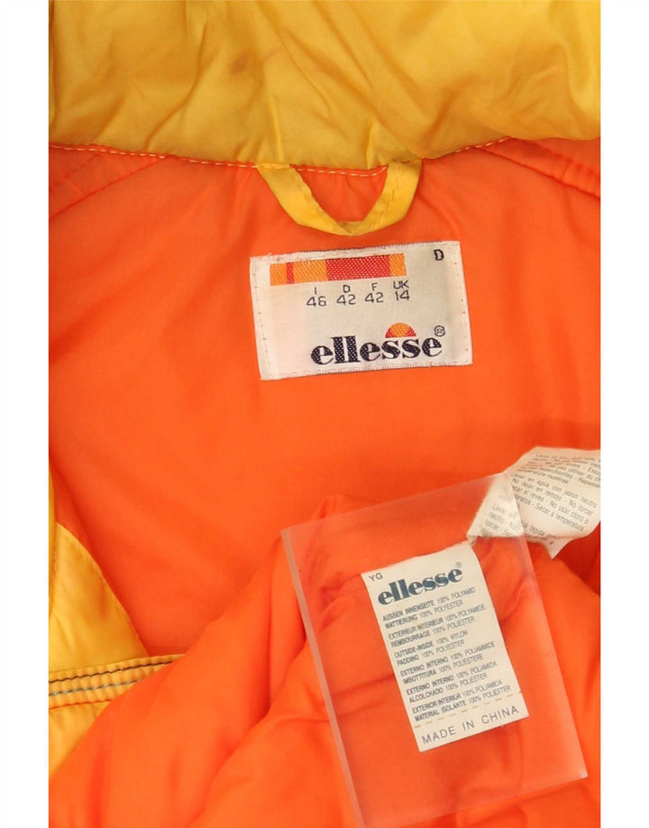 Chaqueta de esquí extragrande con capucha para mujer Ellesse UK 44 Large Yellow Colourblock
