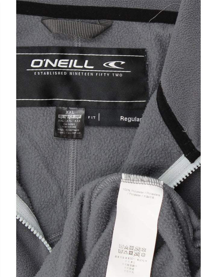 O'NEILL Jersey de forro polar con cuello y cremallera de ajuste regular para hombre 2XL Poliéster gris