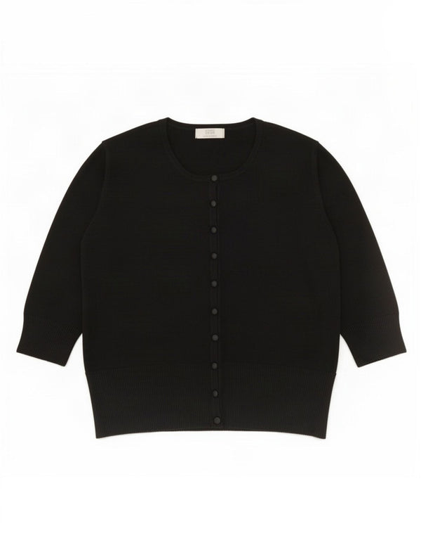 Marks & Spencer Jersey Bolero de Manga 3/4 para Mujer UK 20 2XL Viscosa Negra