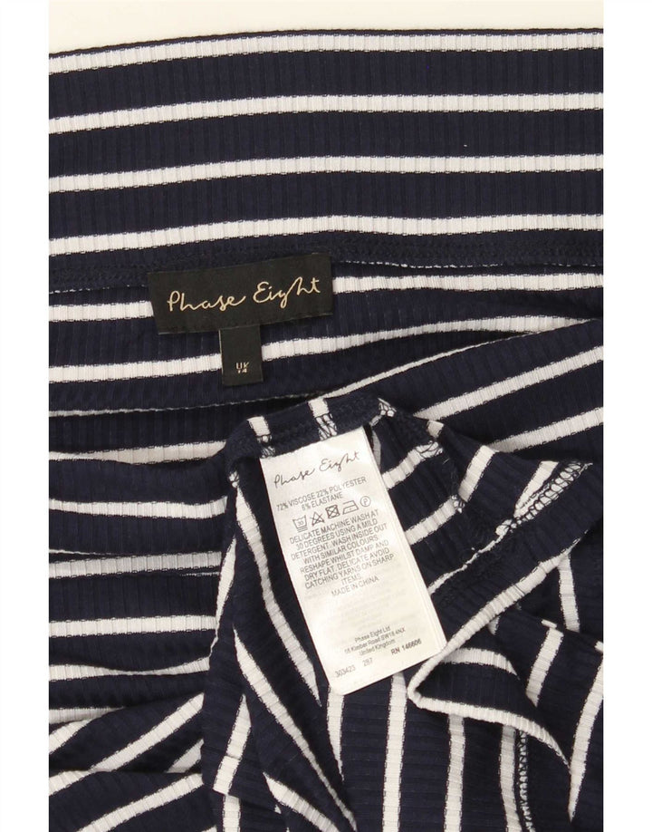 Phase Eight Top corto con hombros descubiertos para mujer UK 44 Mediano Azul marino a rayas