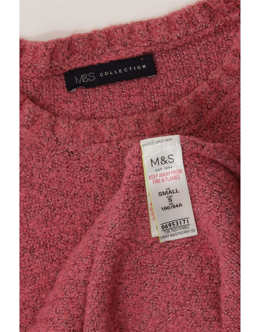 Marks & Spencer Suéter de gran tamaño con cuello barco para mujer UK 10 Small Pink