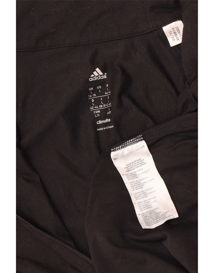 Adidas Mujer Climalite Jersey Chándal Top UK 16/18 Grande Negro