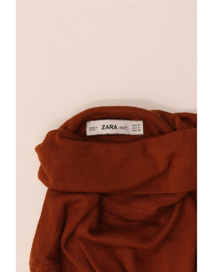 Zara - Jersey con cuello vuelto para mujer, talla 40, color marrón medio