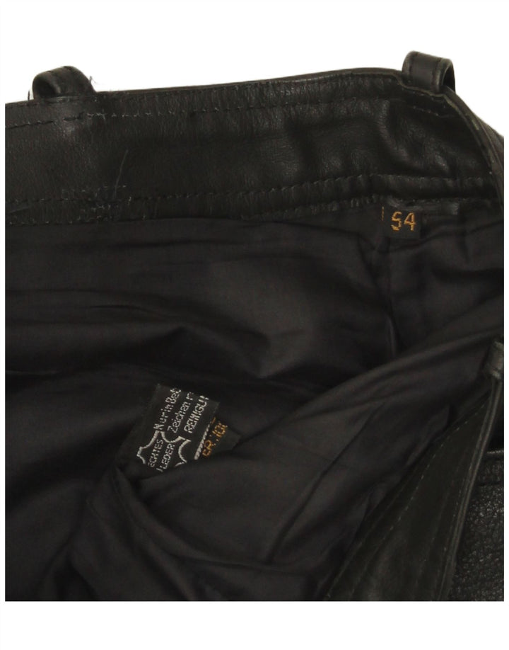 Pantalones de cuero vintage para hombre W32 L33 Negro