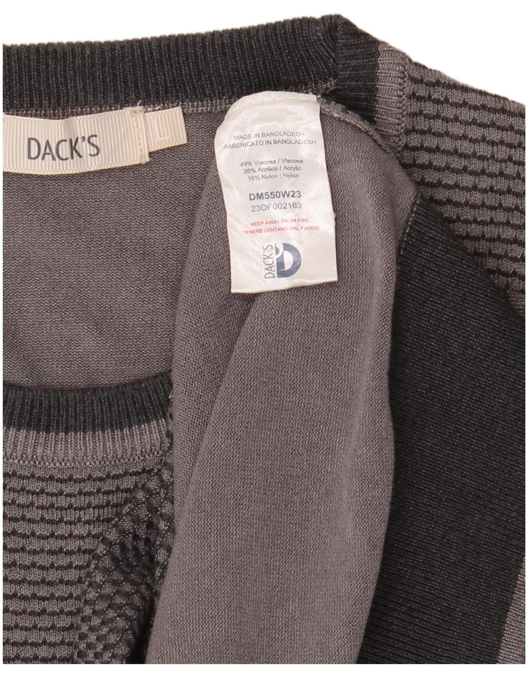 DACK'S Jersey De Cuello Redondo Para Hombre De Viscosa Color Block Gris Grande