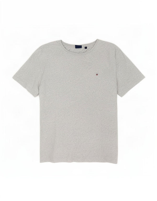 Gant Camiseta para hombre Top 3XL Algodón moteado gris