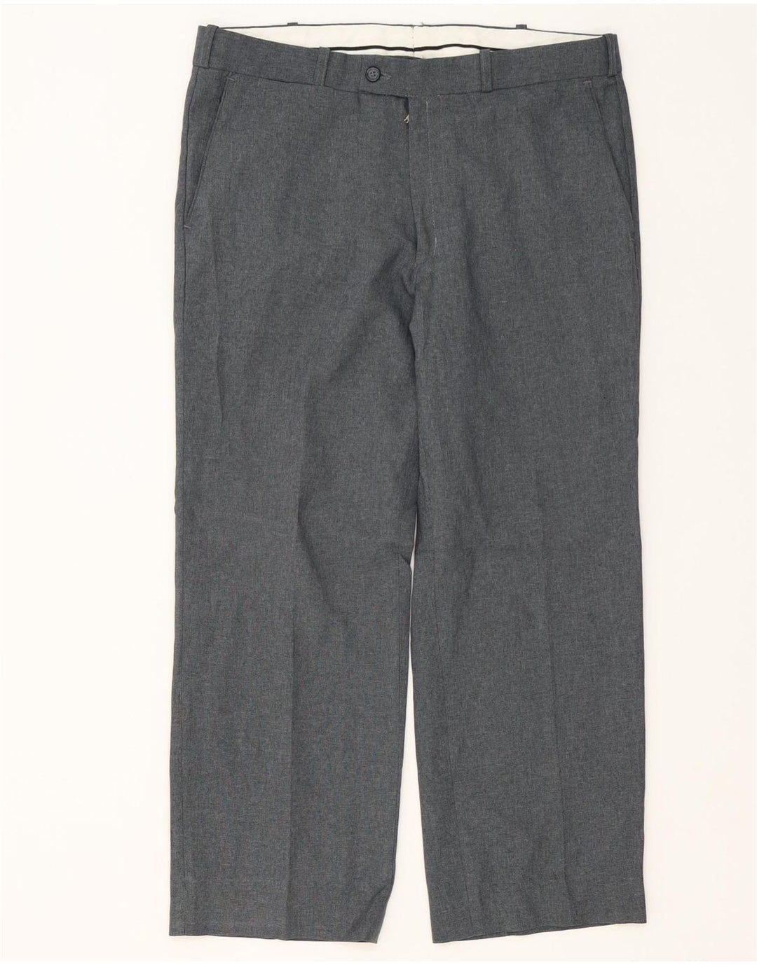 Farah Pantalones de traje de pierna ancha para hombre W32 L26 Poliéster gris