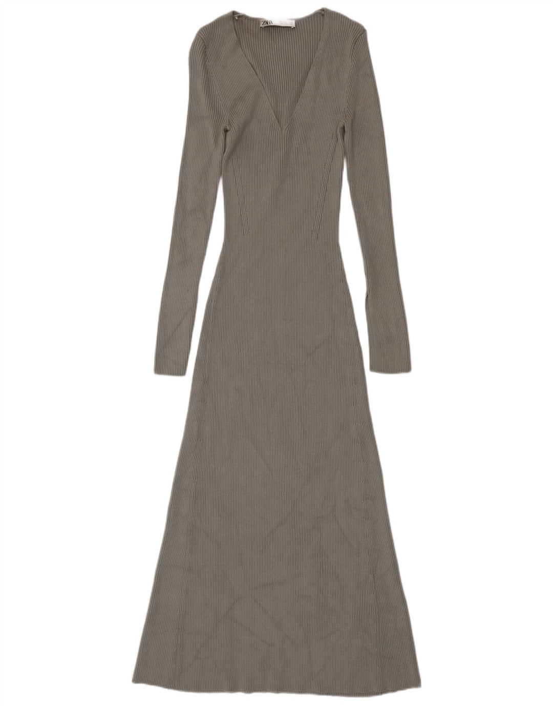 Zara Vestido Maxi Jumper para Mujer UK 8 Small Viscosa Gris