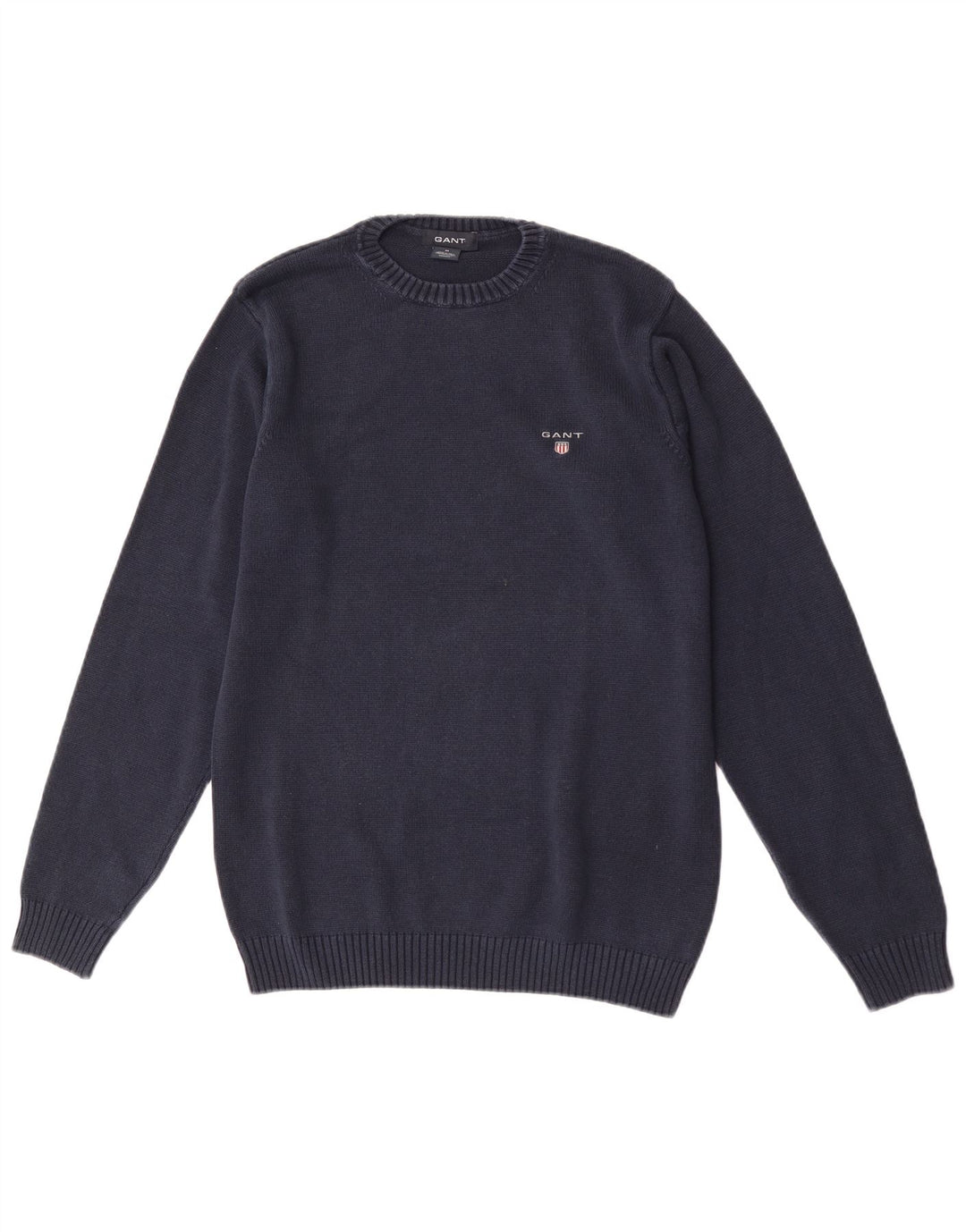 Gant Jersey De Cuello Redondo Para Hombre Jersey De Algodón Azul Marino Medio