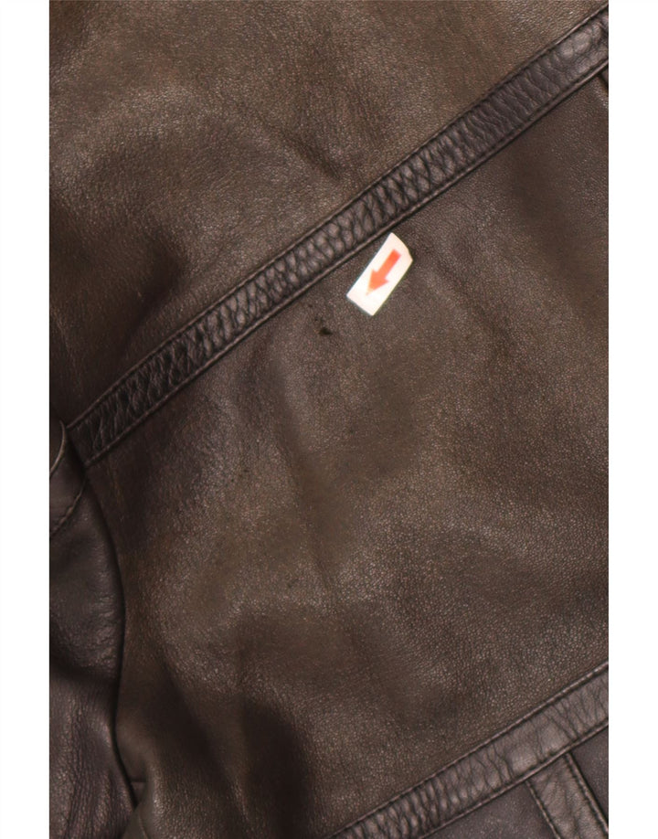 Vintage hombres chaqueta de cuero Reino Unido 36 pequeño marrón