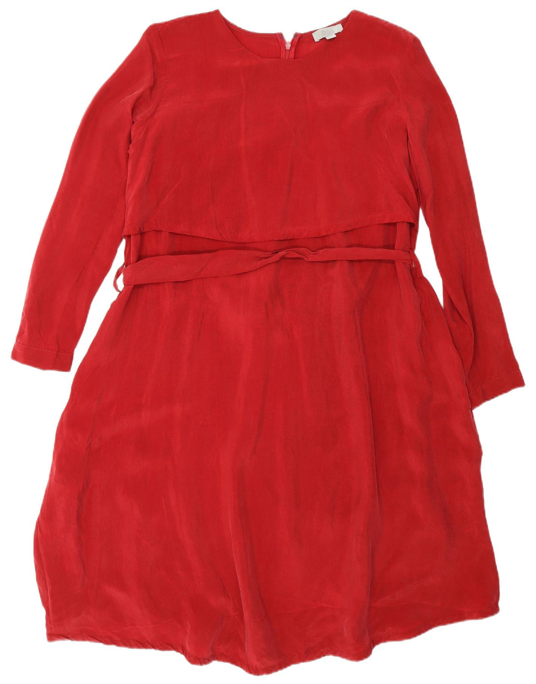 Cos Vestido básico de manga larga para mujer, corte holgado, EU 36, Cupro rojo pequeño