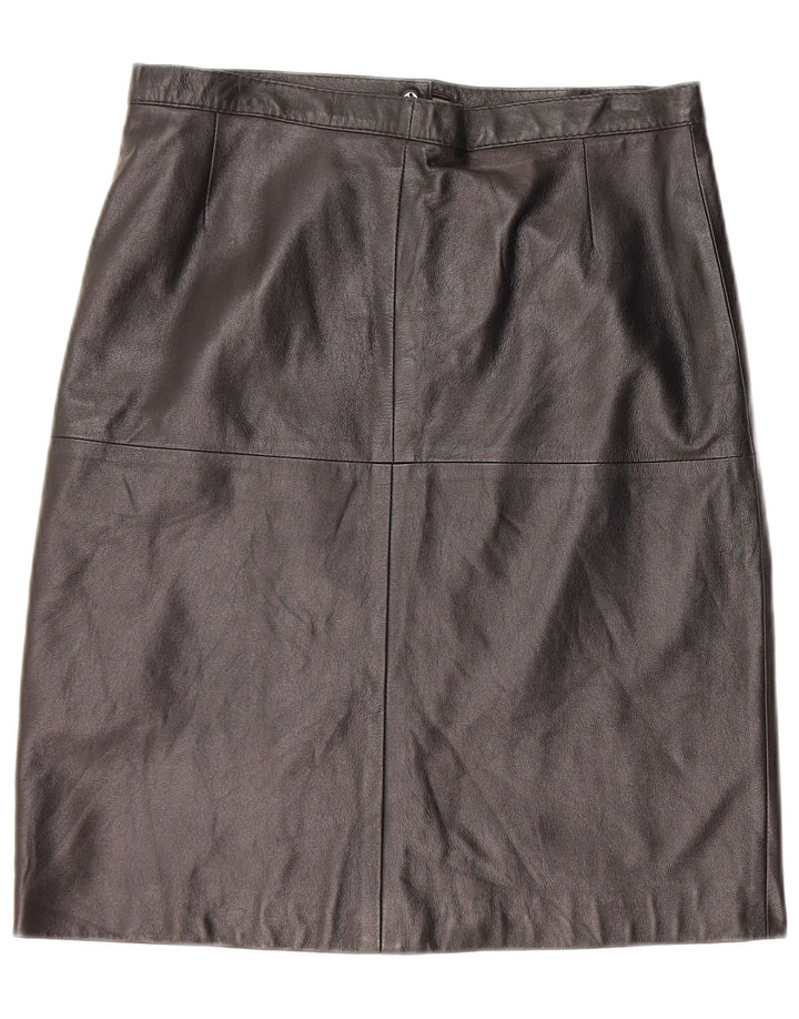 Falda de cuero vintage para mujer W30 cuero negro medio