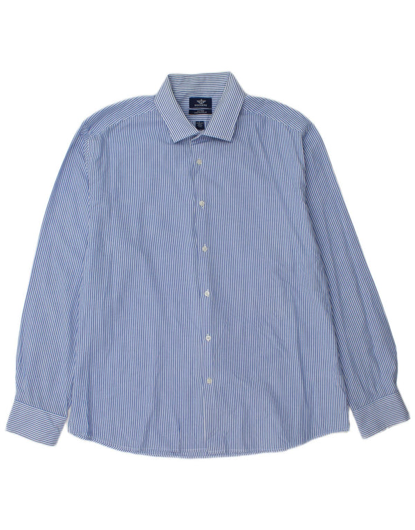 Dockers Camisa para hombre talla 16 1/2 grande azul a rayas