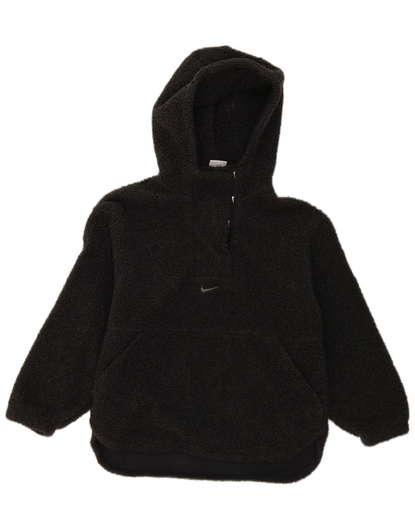Nike Mujer Therma-Fit Fleece Sudadera con capucha Jumper UK 44 Mediano Negro Poliéster