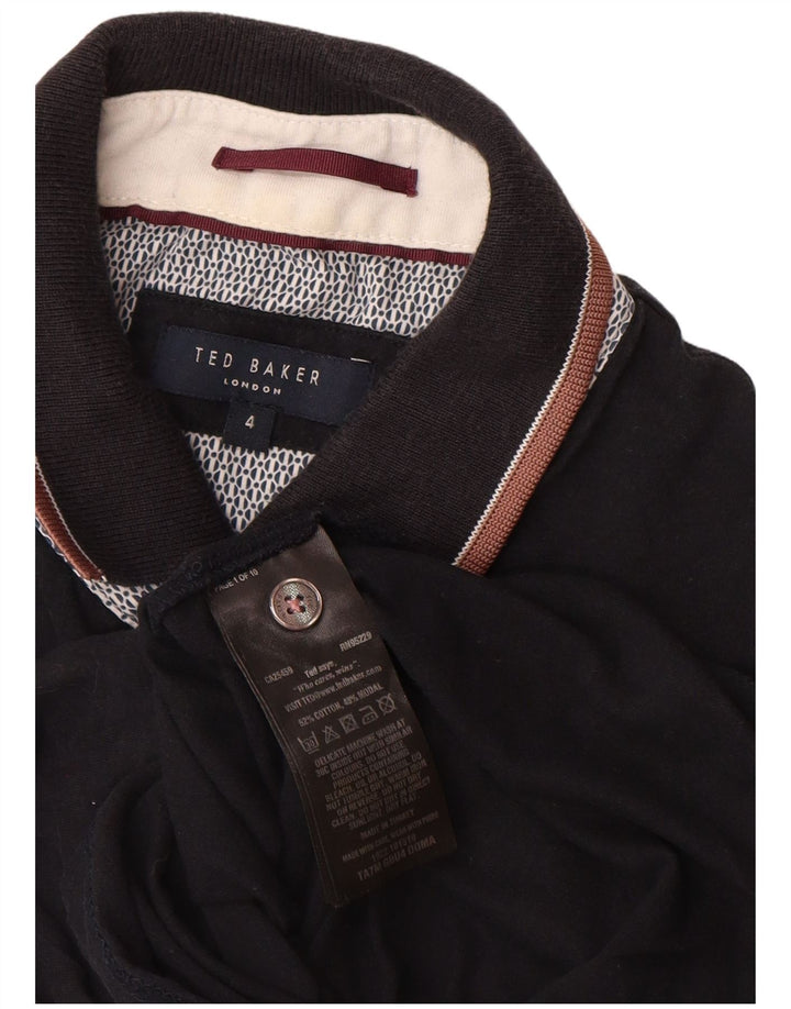 Ted Baker Polo para hombre talla 4 grande algodón negro