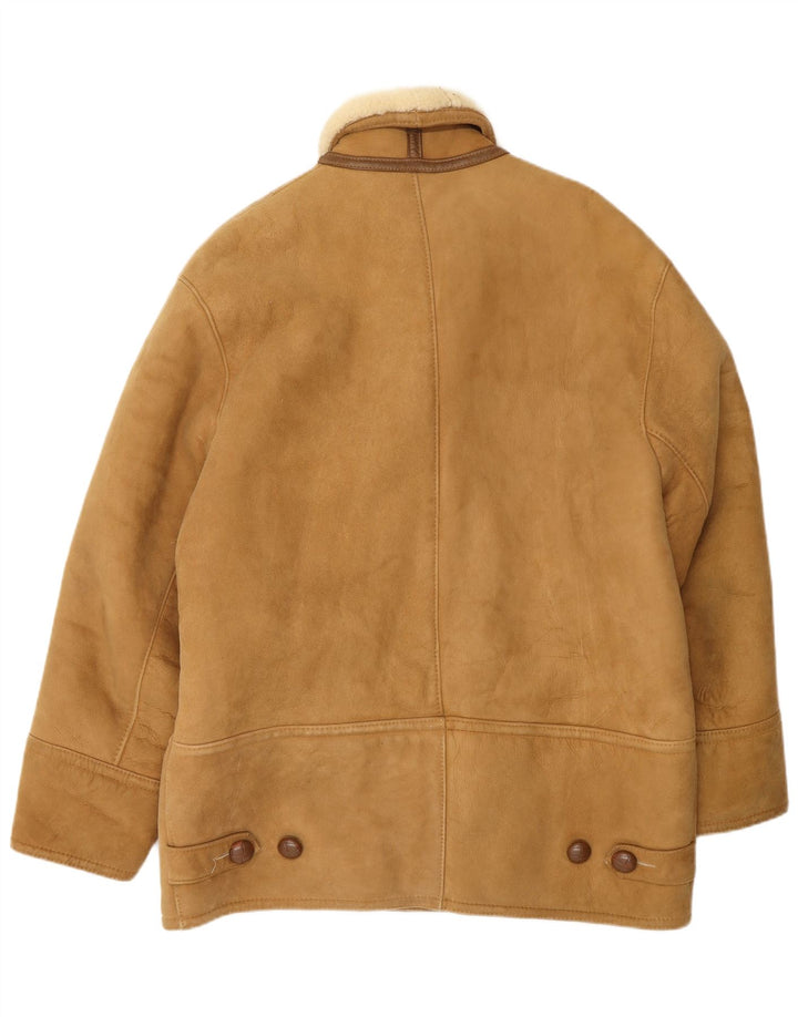 Morlands Chaqueta de piel de oveja con doble botonadura para hombre UK 36 Small Brown