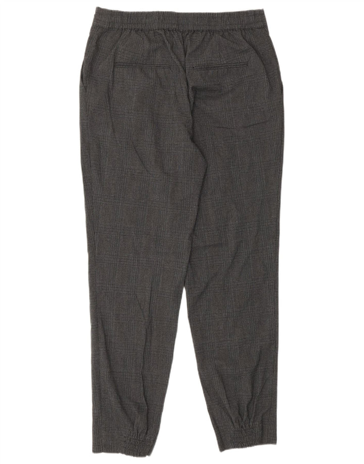 ZARA Mujer Pantalón Casual Pegged Small Cuadros Gris Poliéster