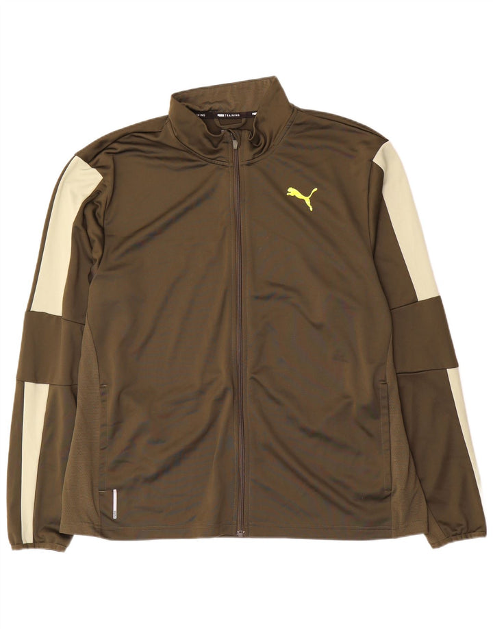 Puma Hombre Chándal Top Jacket XL Verde Colorblock Poliéster