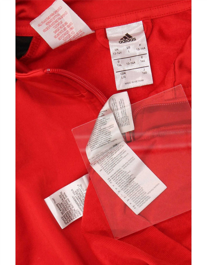 Adidas - Chaqueta de chándal para niño, 13-14 años, color rojo, poliéster