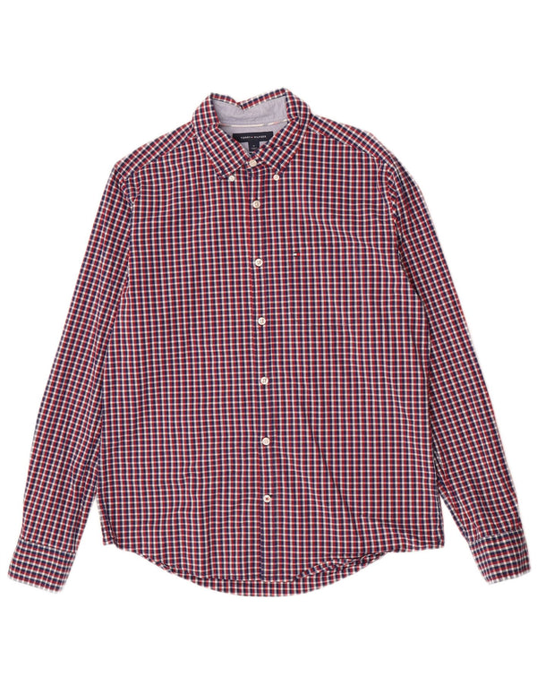 Camisa Tommy Hilfiger Slim Fit de algodón a cuadros multicolor mediano para hombre