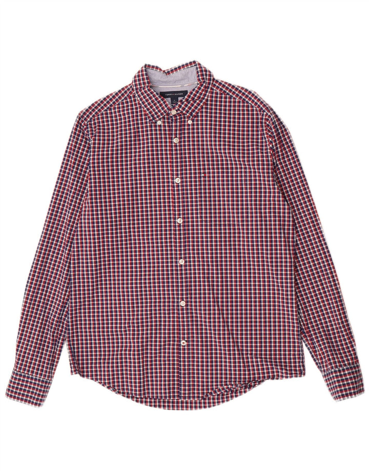 Camisa Tommy Hilfiger Slim Fit de algodón a cuadros multicolor mediano para hombre