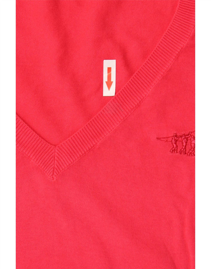 Henry s Jersey de Manga Corta con Cuello en V para Mujer IT 44 Medium Red