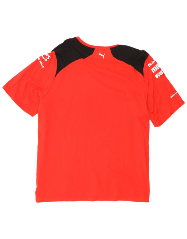 Puma Camiseta gráfica Ferrari para hombre Top 2XL Rojo Colorblock Algodón