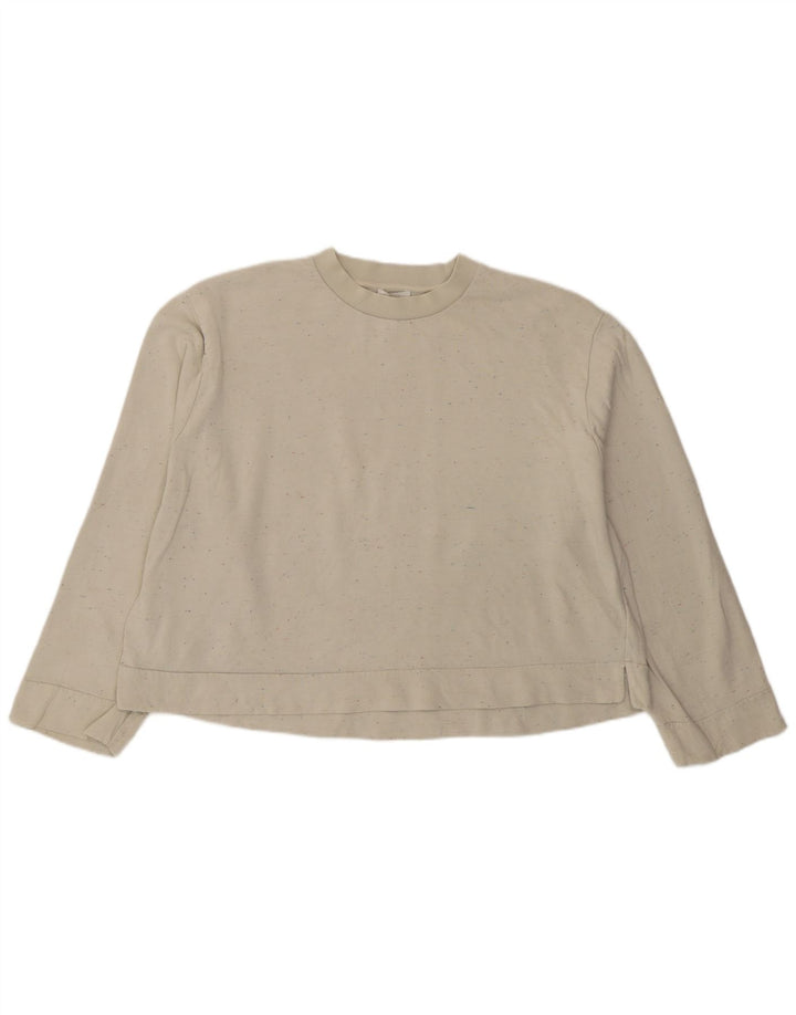 Cos - Sudadera extragrande para mujer, talla 10, algodón moteado blanco pequeño