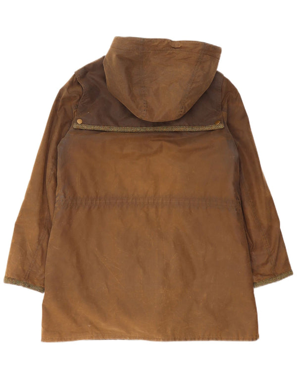 Barbour Chaqueta de algodón encerado con capucha para mujer Reino Unido 12 Algodón marrón medio