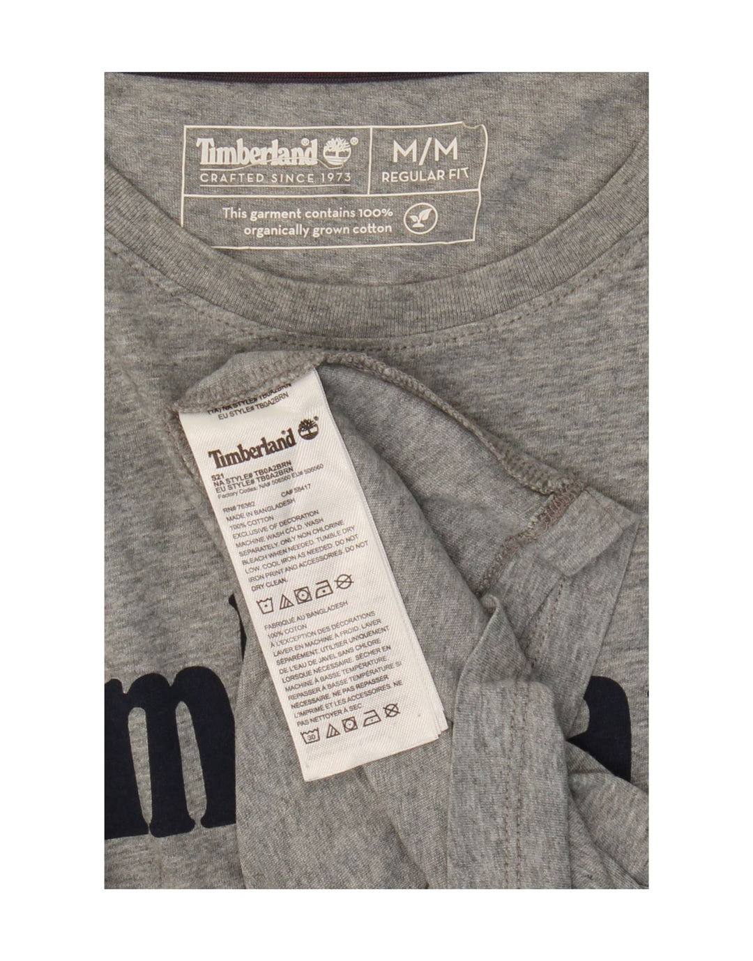 Timberland Camiseta gráfica de ajuste regular para hombre Top de algodón gris medio