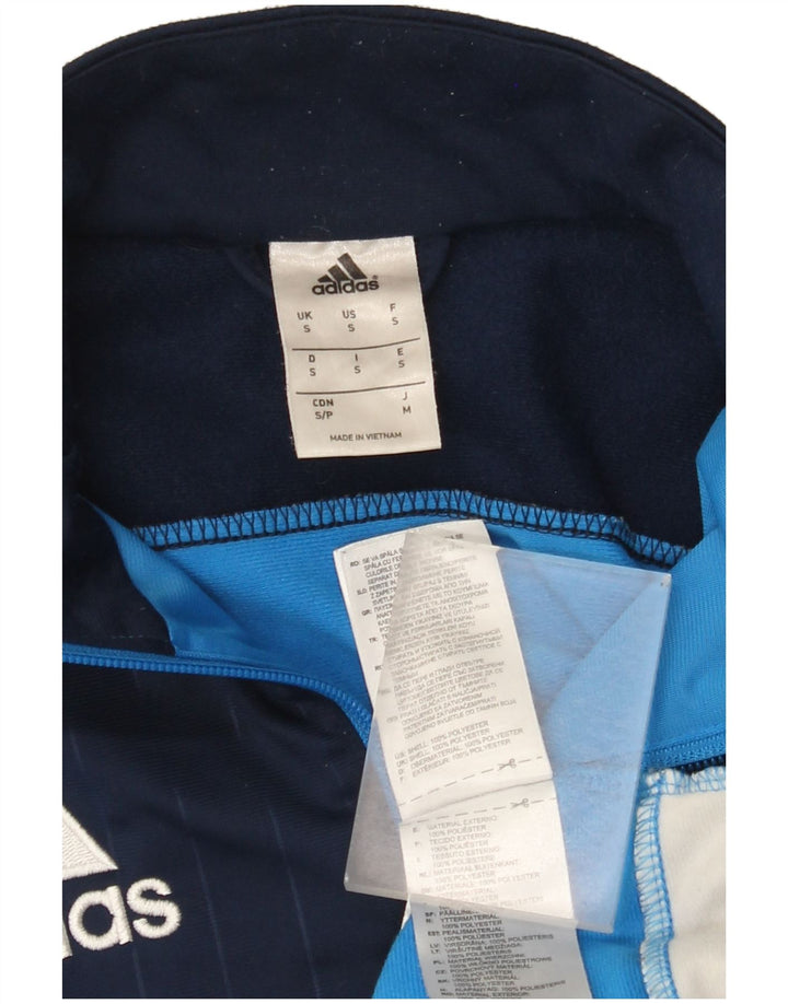 Adidas Hombre Gráfico Chándal Top Chaqueta Pequeño Azul Colorblock Poliéster