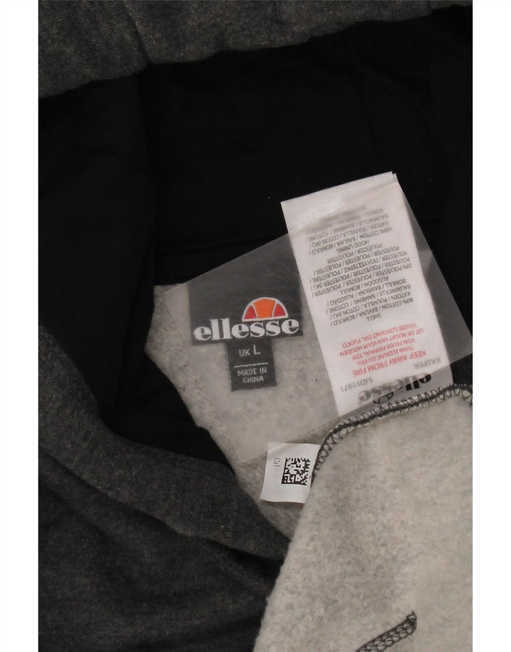 Ellesse Jersey con capucha para hombre, talla grande, algodón gris