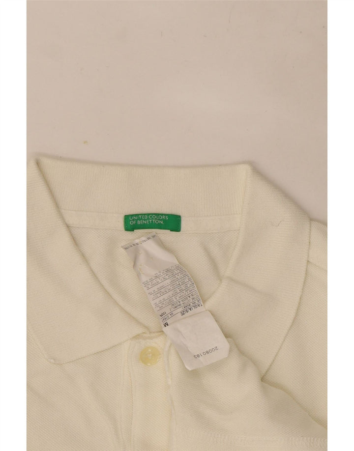 Benetton Polo De Manga Larga De Algodón Blanco Mediano Hombre