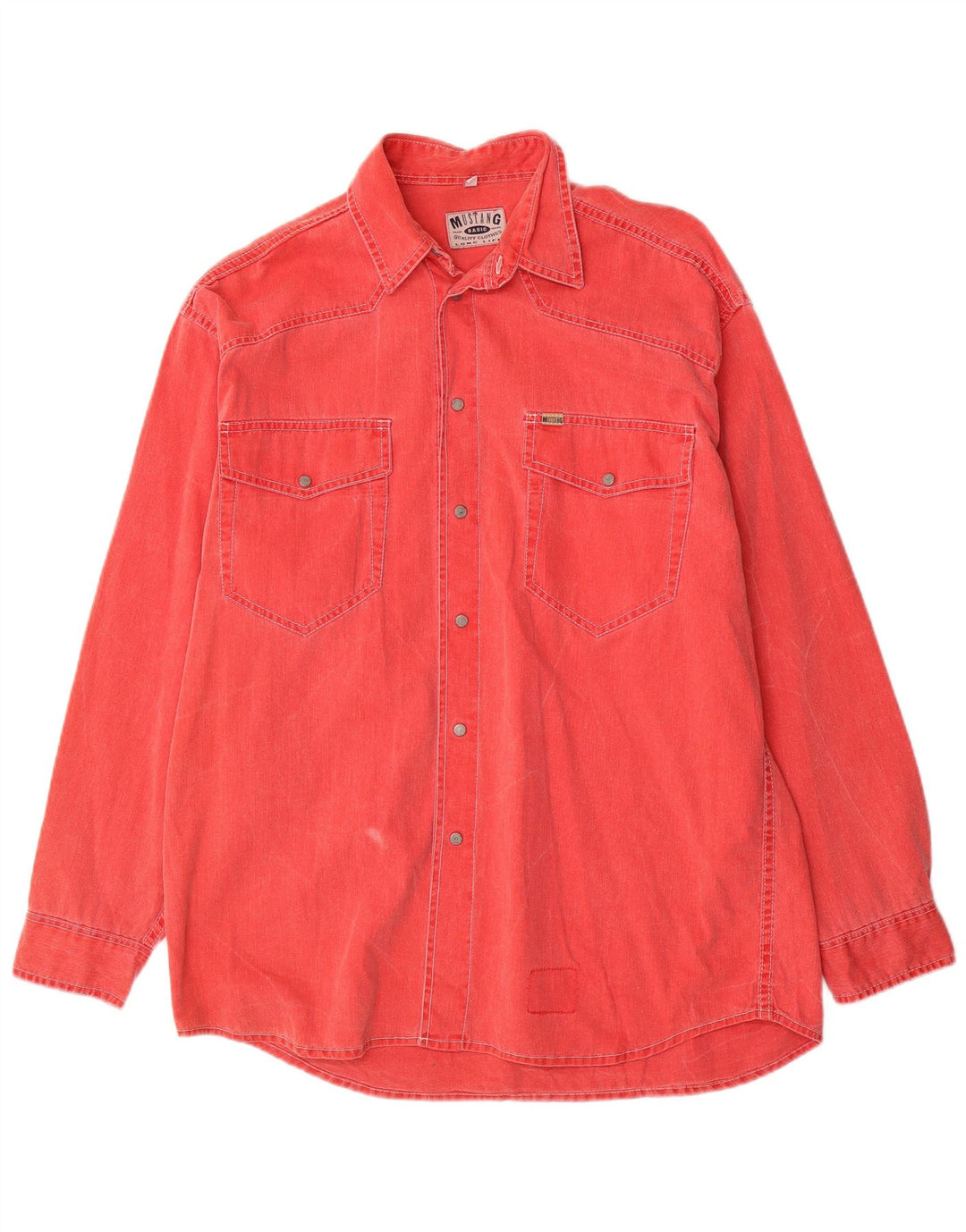 Camisa Vaquera Mustang Hombre Rojo Medio