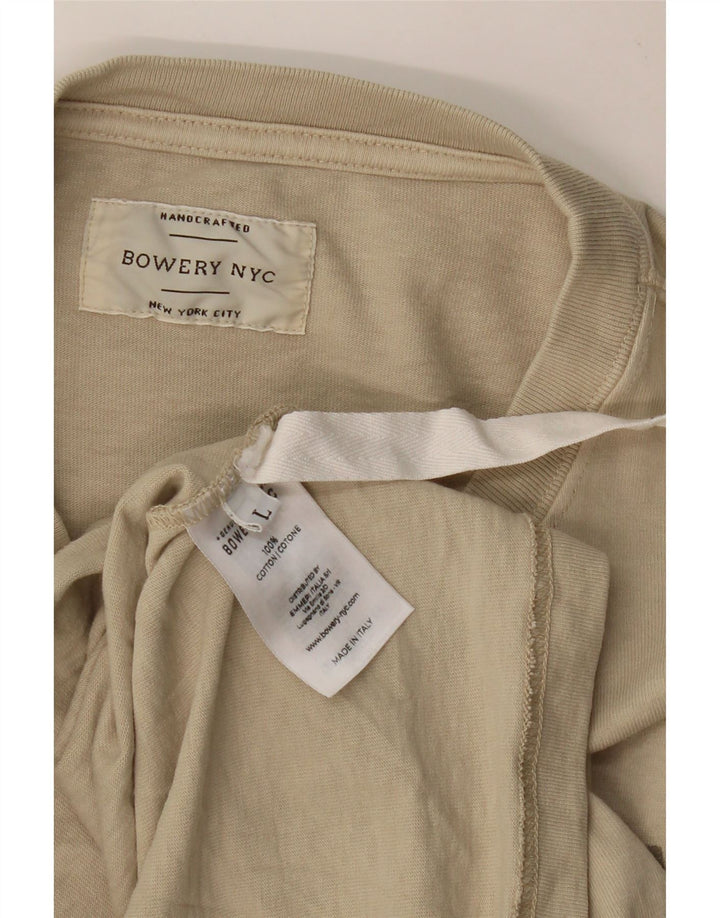 BOWERY Top gráfico para hombre de manga larga de algodón beige grande