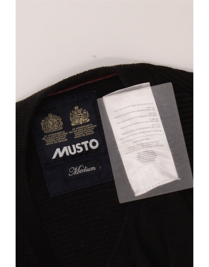 Musto Jersey Con Cuello En V Para Hombre Jersey De Algodón Negro Medio