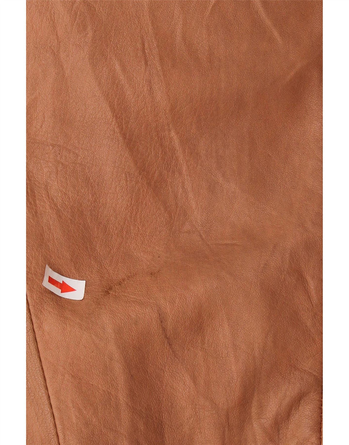 Vintage mujer chaqueta de piel de gran tamaño Reino Unido 16 marrón grande