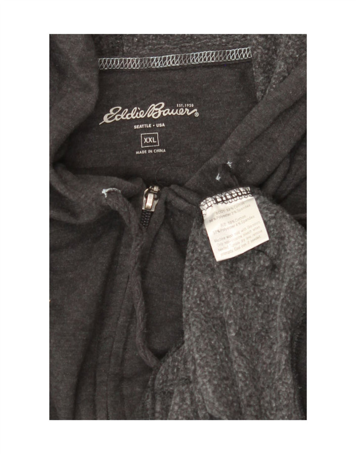 EDDIE BAUER Mens Zip Hoodie Sweater 2XL Grey Cotton Vintage Eddie Bauer and Second-Hand Eddie Bauer from Messina Hembry 