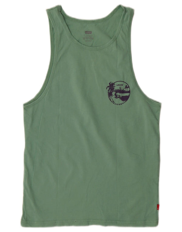 Levi's Top sin mangas gráfico para mujer UK 6 XS Algodón verde