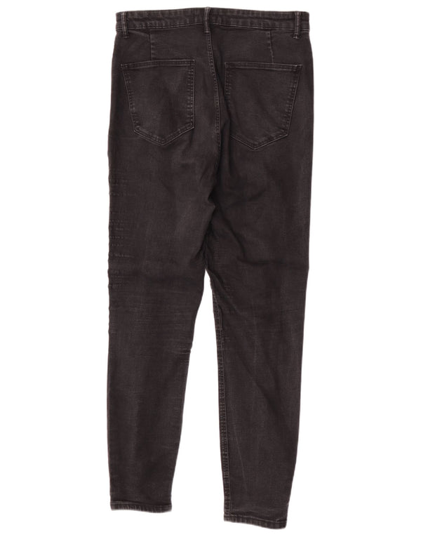 Zara Vaqueros pitillo de cintura alta para mujer EU 44 XL W34 L28 Negro