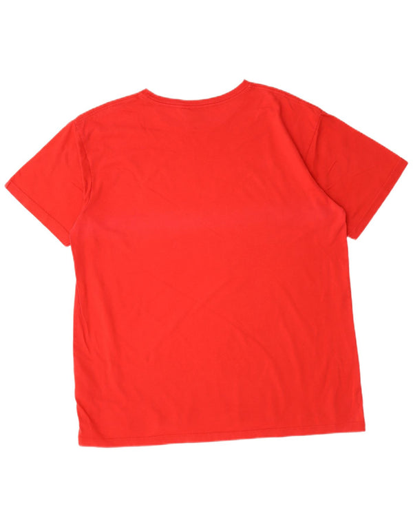 Quiksilver Camiseta gráfica para hombre Top 2XL Algodón rojo