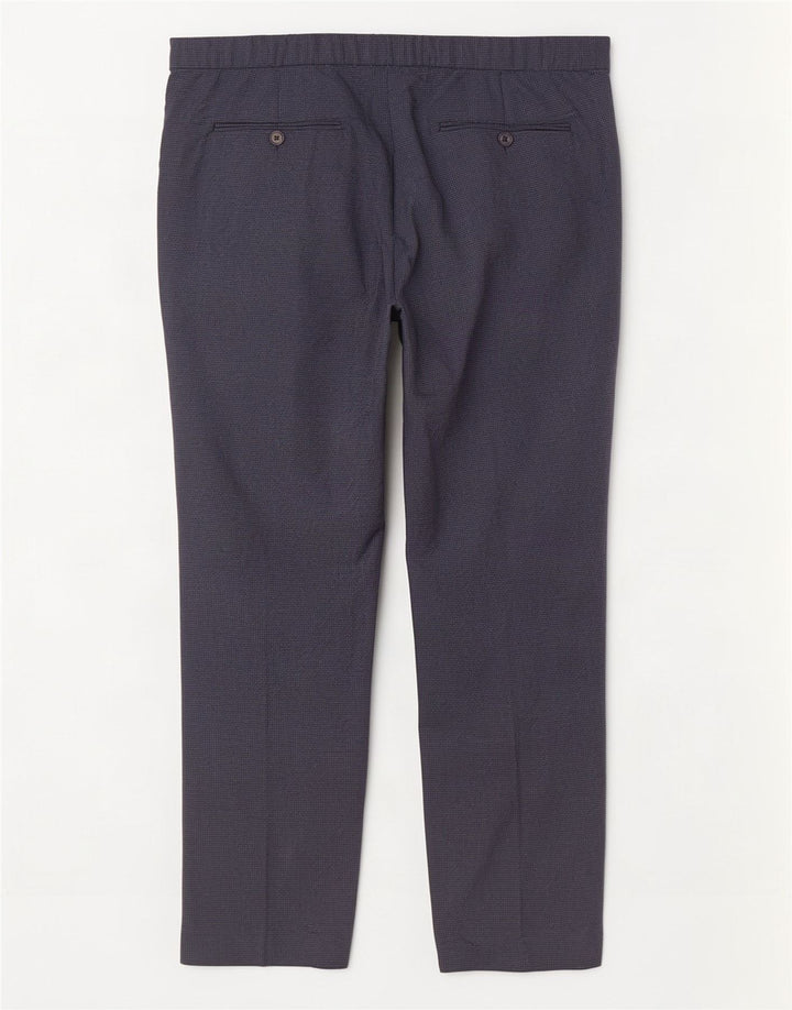 Marks & Spencer Pantalón de traje recto para hombre W40 L29 Pata de gallo azul marino