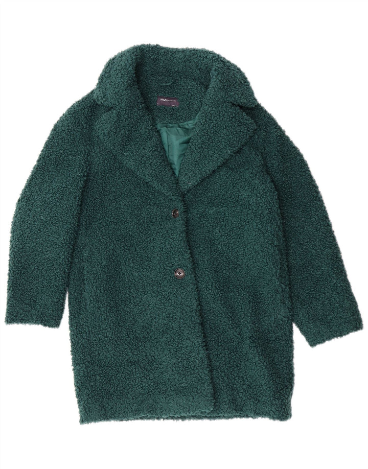 Marks & Spencer Abrigo polar para mujer UK 40 Poliéster verde medio