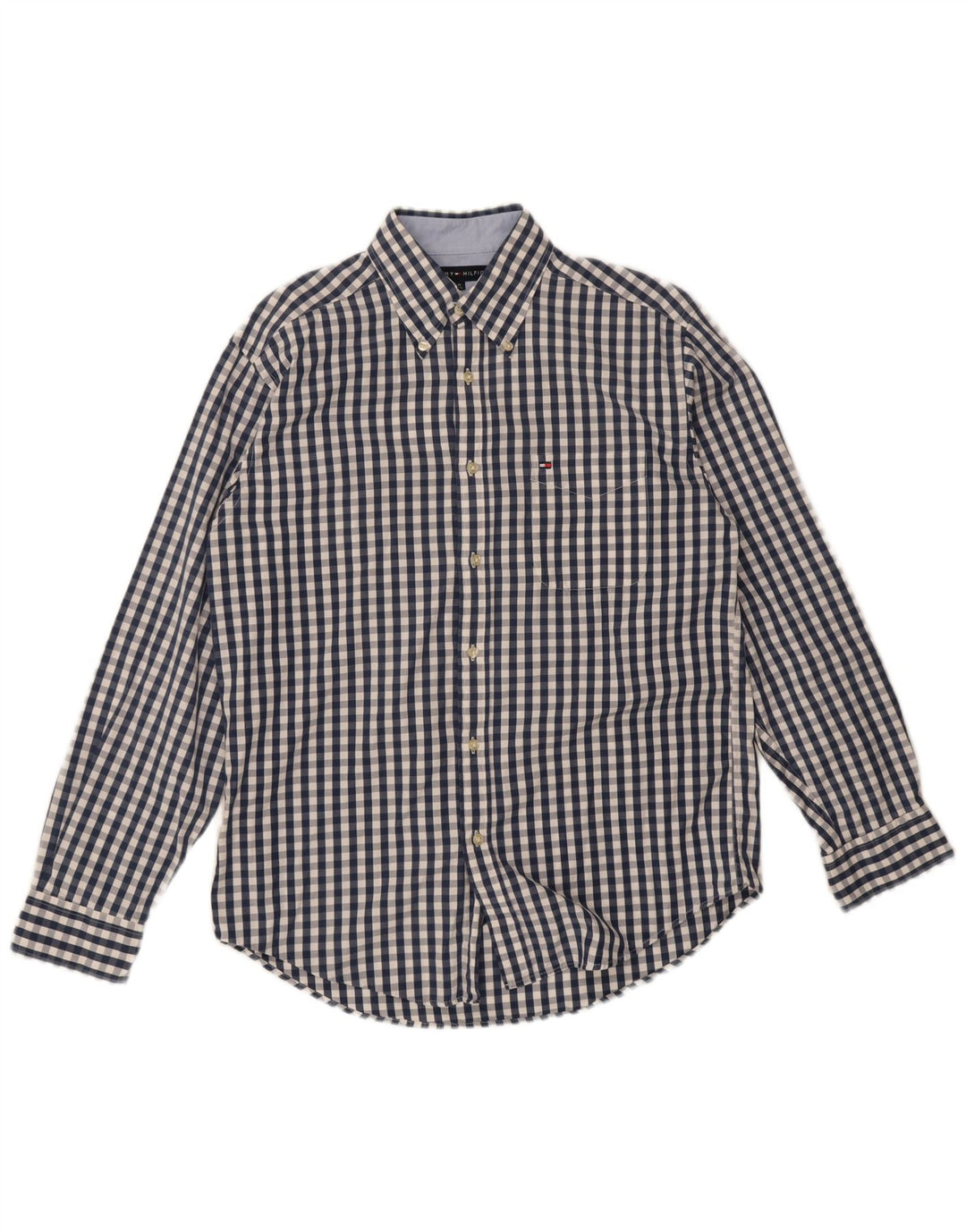 Camisa Tommy Hilfiger Hombre Algodón Vichy Azul Marino Mediano